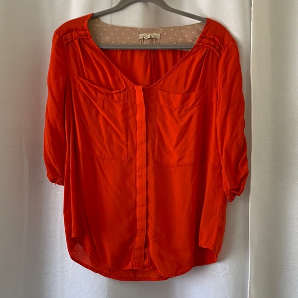 Bright Orange Anthropologie Edme & Esyllte Blouse - Picture 2 of 7